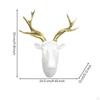 Deer Head with Antlers Carved Wall Sculpture Matte Gilded Detail Stag Art for Living