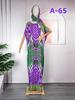 Color Block Chiffon Dress with Headscarf - Plus Size African Muslim Women's Long Robe