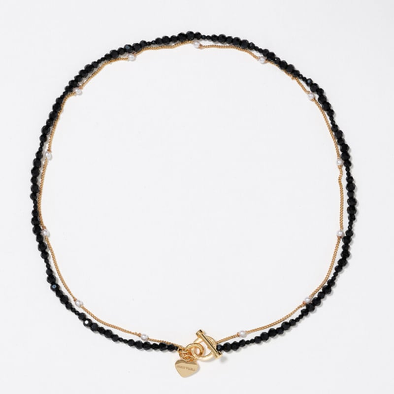 

BIMBA Y LOLA [25FW] BIMBA Y LOLA Gold Double Layer Heart Logo Chain Crystal Necklace B256AIU003BKF Black_FREE