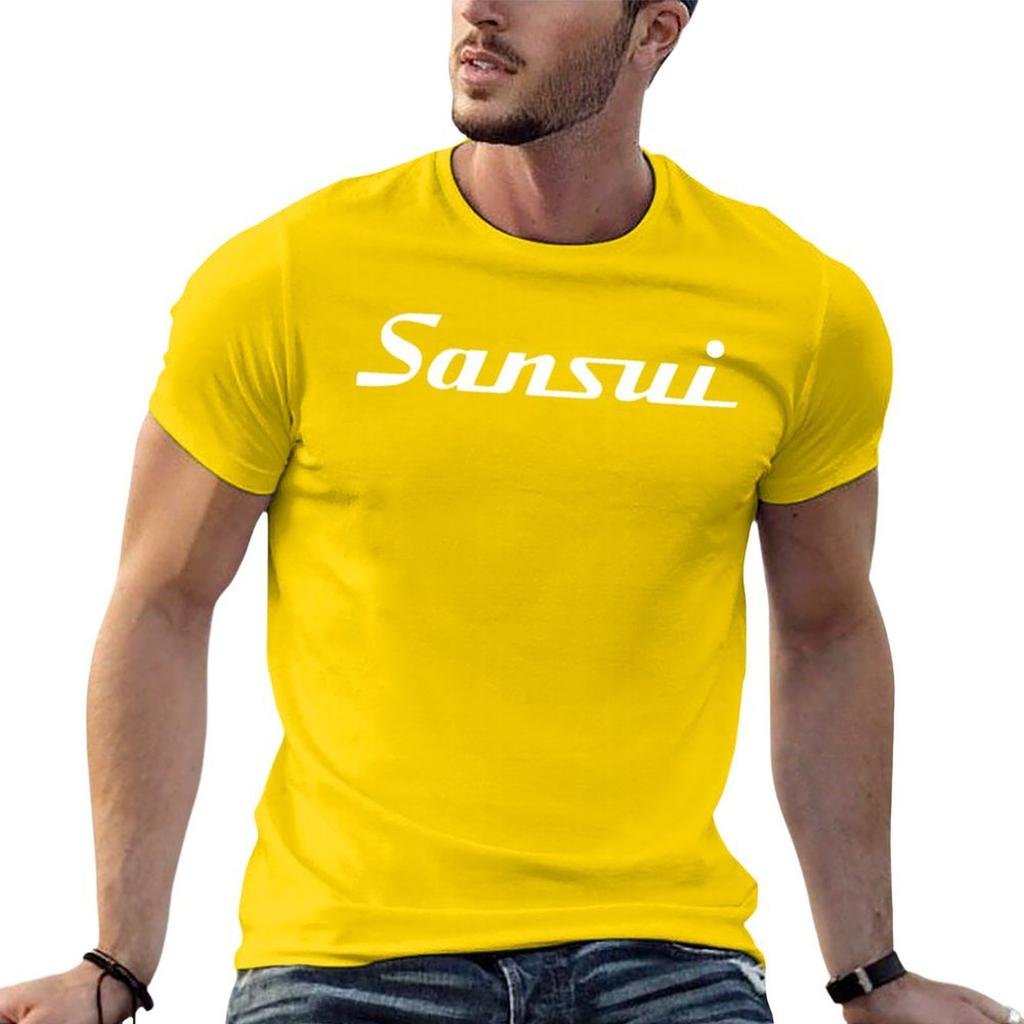 SANSUI White T-Shirt quick-drying basketball graphic tees graphic t shirts vintage graphic tee compression shirt men