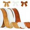 Velvet Velour Ribbon Set of 3 Pieces Brown White Tape 25 Mm X 9m