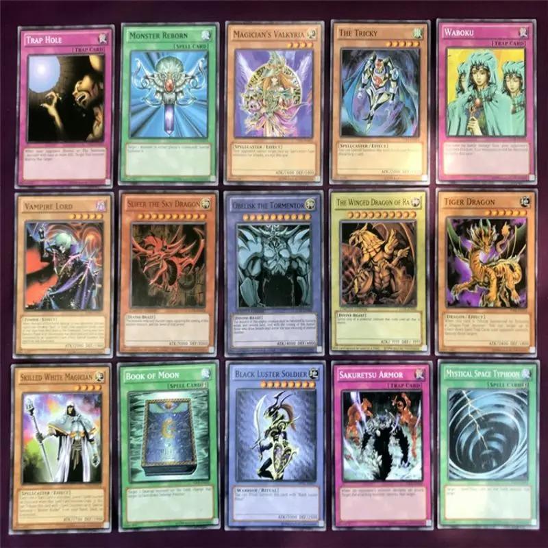 Yu-Gi-Oh Anime Style Cards Blue Eyes Dark Magician Exodia Obelisk Slifer Ra Yugioh DM Classic Proxy DIY Card Kids Gift