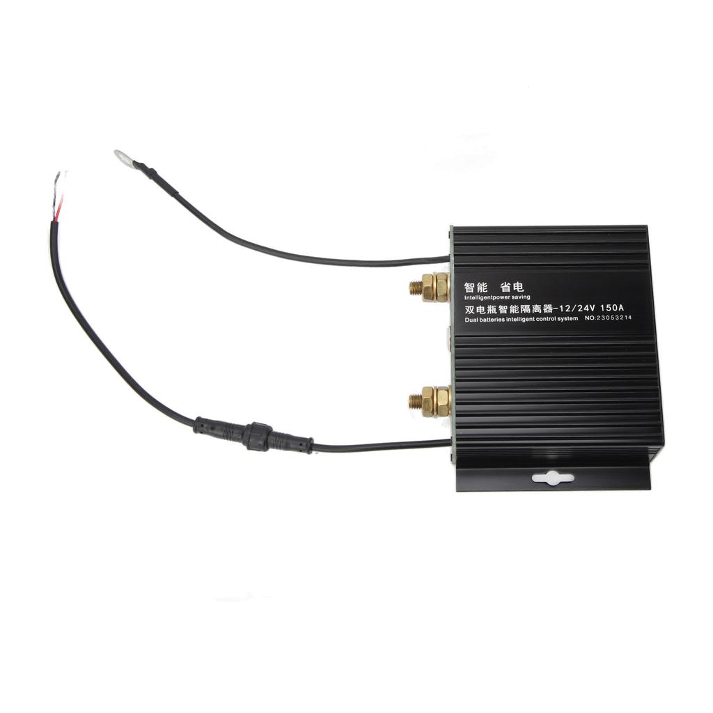 Doppelbatterie-Trennschalter 150A 12V 24V LED Intelligentes Blinkendes Spannungsabhängiges Relais für Wohnmobil Geländewagen Boot Yacht Auto
