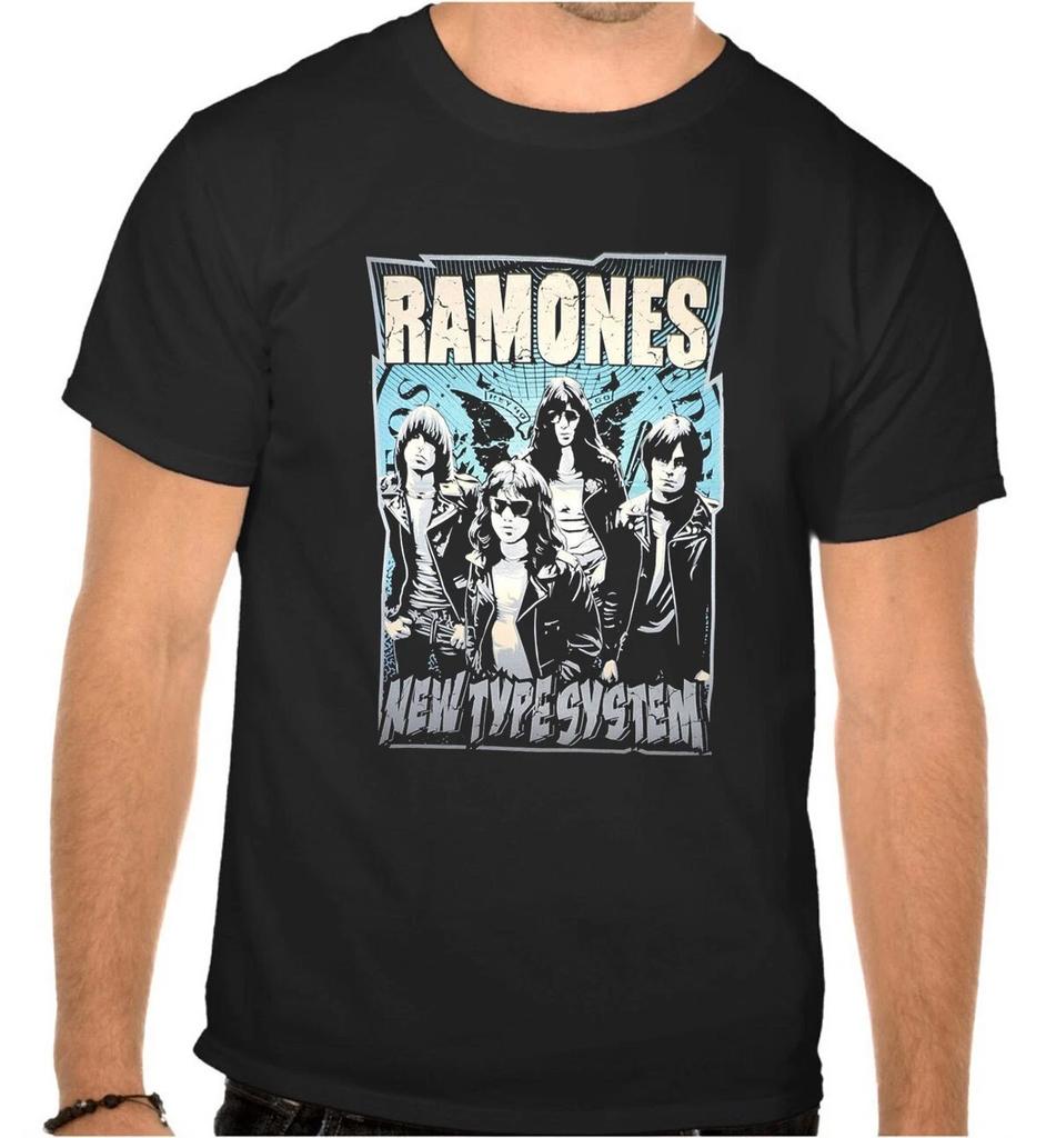 RAMONES ROCK MUSIC LOGO BLACK T-SHIRT -1148-