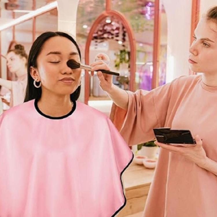 Makeup Cape Beauty Salon Cape Water Resistant Short Smock Light Weight Beard Apron Styling Shampoo Cape for Hairdresser