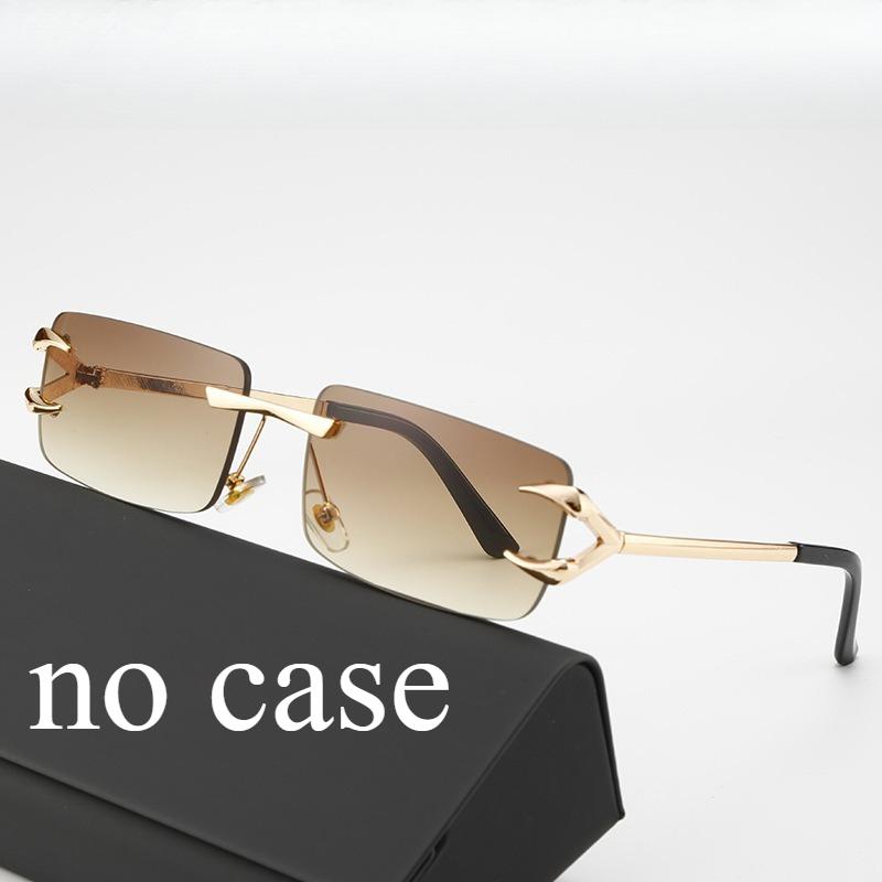 Lunettes de soleil à bord coupé sans monture femmes hommes style rétro européen américain protection UV unisexe mode