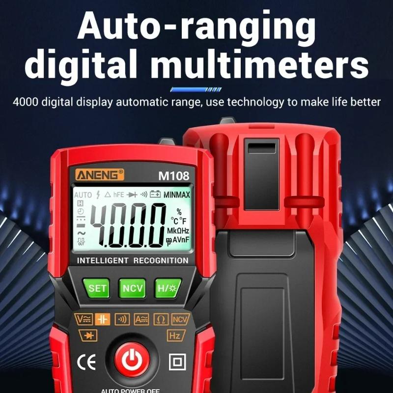 New Multifunctional ANENG M108 Digital Multimeter Profesional 4000 Counts Mini Auto AC/DC Voltage Meter Resistance Capacitance Electrical Tester Tools