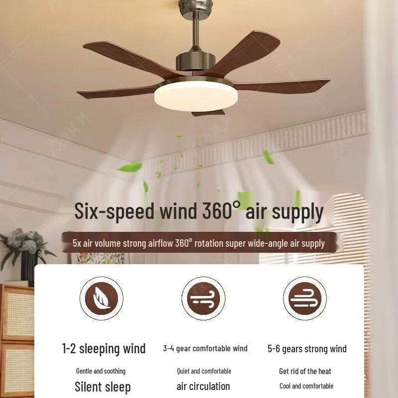 Nordic Wood Grain Ceiling Fan with Remote Light