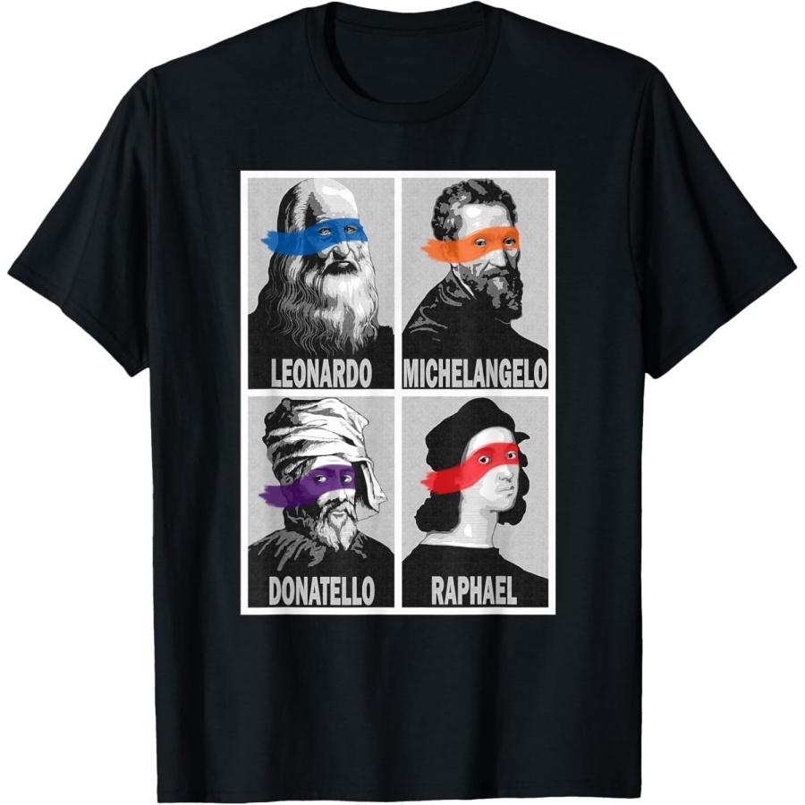 AALZHZwPxU Renaissance Ninja Artists Poster Style Pop Art T-Shirt T-Shirt XXXXXL разноцветный