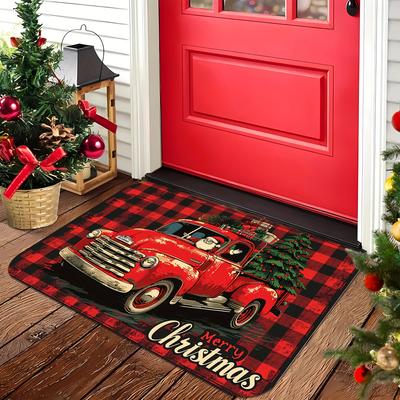 1Pcs Anti Fatigue Kitchen Rug  Merry Christmas Waterproof Non-Slip Thick Cushioned Kitchen Mat Heavy Duty Comfort Standing Mat for Kitchen