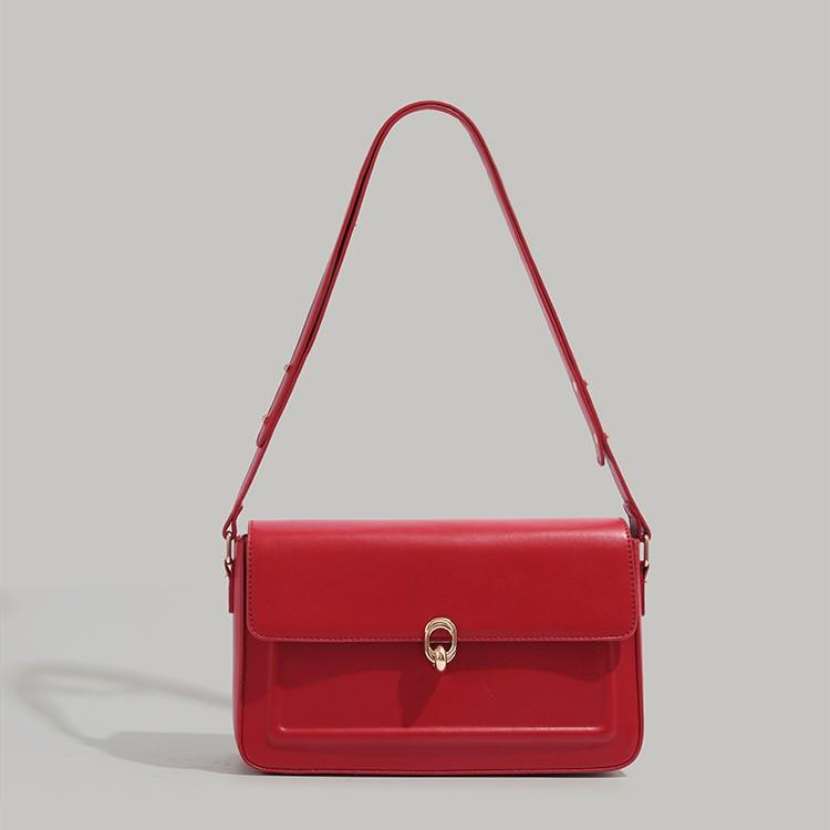 Red Retro High-End Single Shoulder Underarm Bag Small Square Bag for Women 2024 New Niche Fashion Bride Wedding Bag
