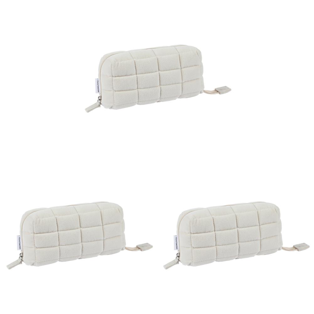 3-1 Stück Make-up-Organizer-Tasche mit großer Kapazität Kissenform Federmäppchen Multifunktionale gesteppte Reise-Toilettentasche für Reisen im Freien