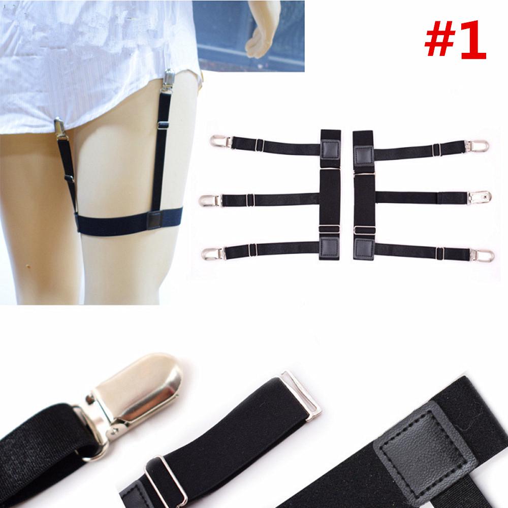2pcs Mens Stays Holders Shirt Garter Non-Slip Locking Clamps Uniform Elastic 2pcs Mens Stays Holders Shirt Garter Non-Slip Locking Clamps Uniform Elastic