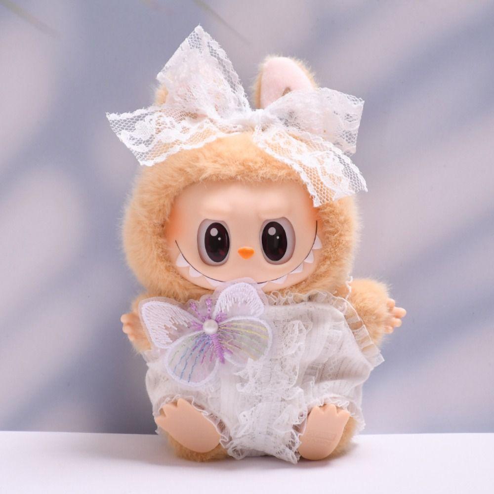 

Mesh Labubu Doll s Dress Butterfly 17cm Plush Dolls Clothes Children Gift білий