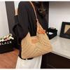 Cotton Rope Woven Bucket Bag With Drawstring Closure For Casual Travel And Day Use