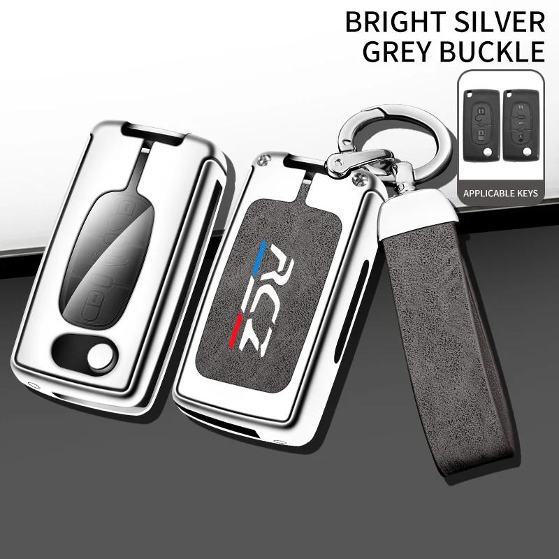 

Car TPU Zinc Alloy Key Case Bag For Peugeot RCZ GT Line Coupe Car Key Chain Car Metal Key Shell Interior Decoration Accessories