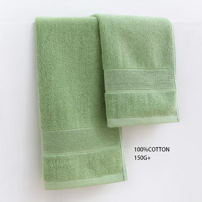 Battilo Cotton Bath Towel Soft Absorbent Face Hand Towels Luxury Hotel Spa Bathroom Towel Solid Beach Towel 2Pcs Bath Towel Set