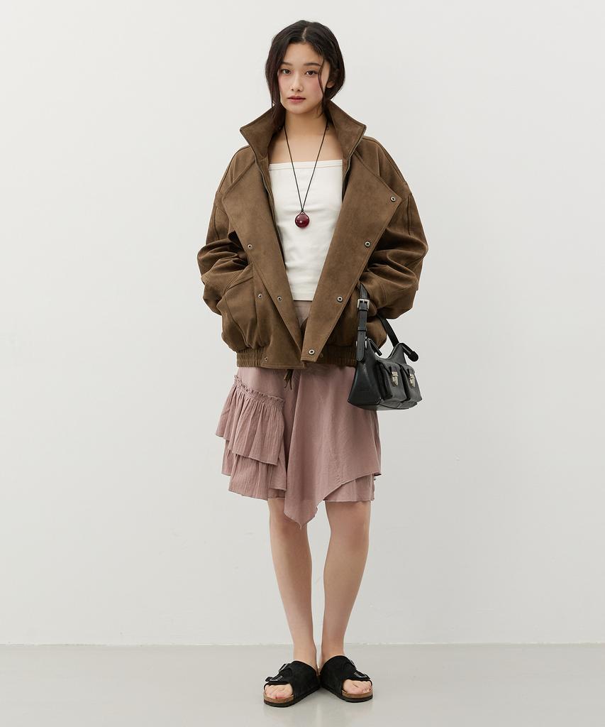 CITYBREEZE Suede Utility Jumper_Khaki Brown