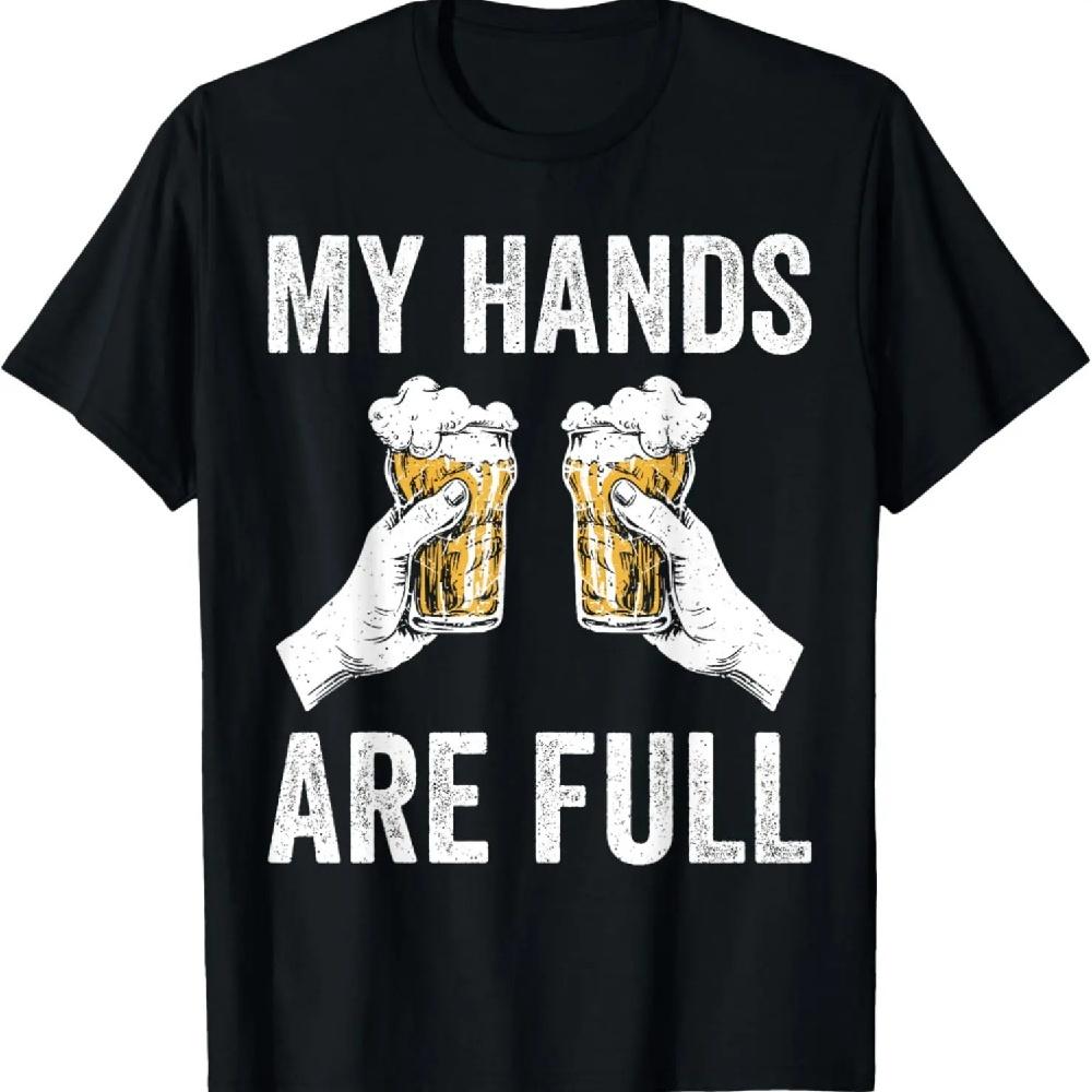 

Мои руки полны Смешная футболка для папы-любителя пива Пиво в моей руке XXXXXL чёрный