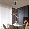 Black Stair Chandelier Modern LED Ceiling Lamp Long Line Interior Fixture for Living Room Duplex Hanging Lamp