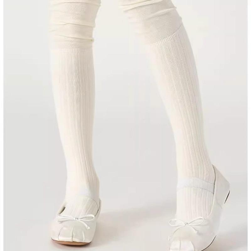 Matching Boots Socks - Long Knee-length Stockings In White for Autumn and Winter, Without Bones, Pile-style Stockings, Long Boots, Long Socks