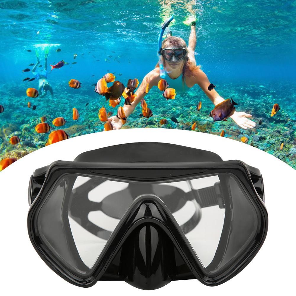 Diving Mask, Outdoor Adult Tempered Glasses Lenses Anti-fog Swimming Goggles Diving Mask for Snorkeling