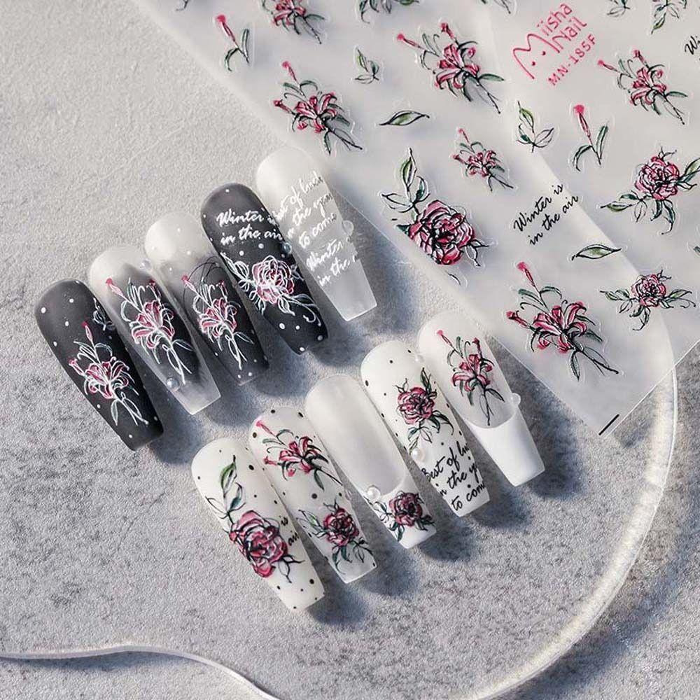 

Бабочки, листья, цветы, наклейки для ногтей, тюльпаны, наклейки для ногтей, аксессуары для маникюра, украшения для дизайна ногтей