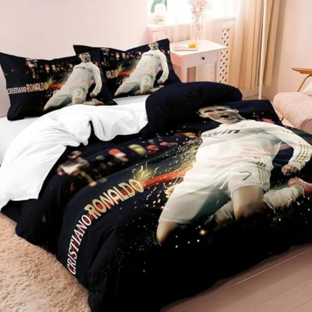 CR7 Kids Soccer Duvet Cover Set Football Stars 2/3pcs Bedding Set for Bedroom Decor Teens Children Best Gifts