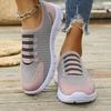 Lightweight Slip On Sneakers for Women Breathable Knit Upper Flexible Sole Casual Walking Shoes