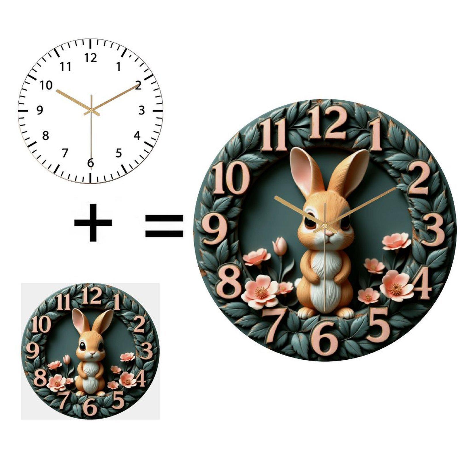30x30cm Round Glass Wall Clock with a Global Design Appeal for Export Markets (White,12 in(30.48cm)) белый