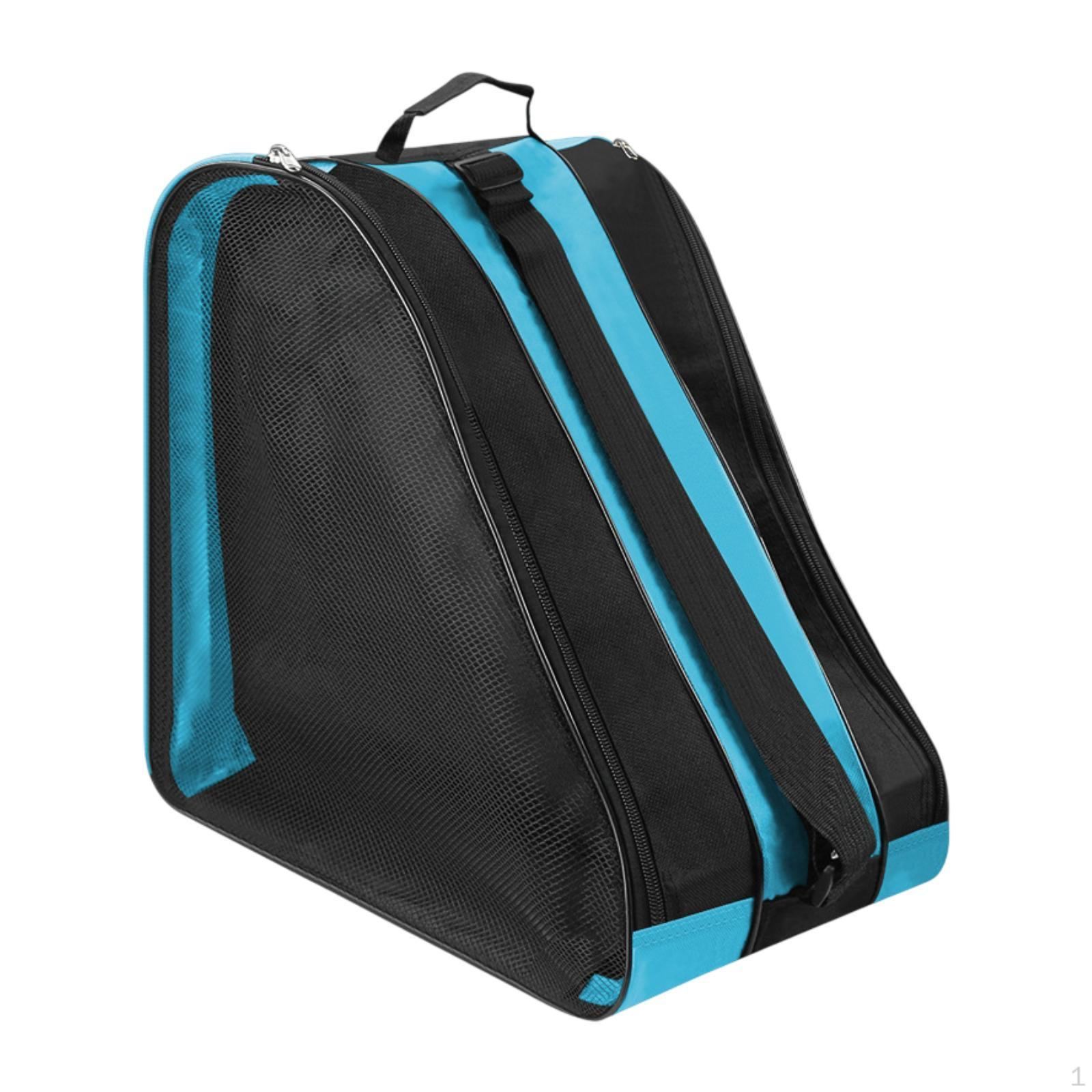 

Сумка для хранения коньков с ручкой и плечевым ремнем для конькового снаряжения светло-синий