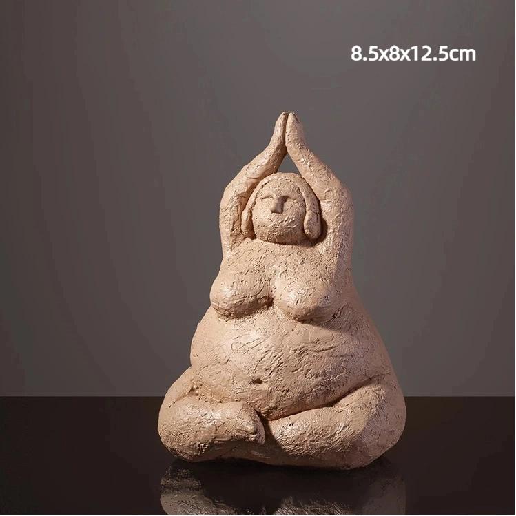 

Статуэтка ручной работы из песчаника, йога, полная женщина, домашний декор A-S