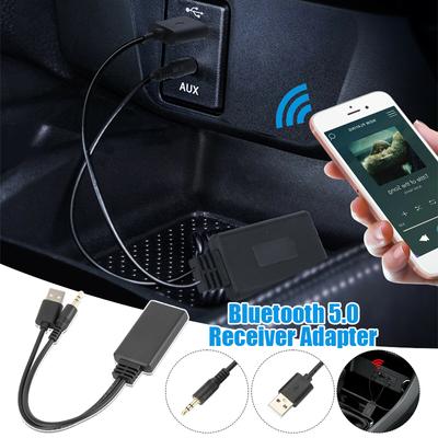 Universal Car Bluetooth 5.0 Receiver Adapter USB+3.5mm Jack Stereo Audio For Car AUX Speaker Car Music Audio Receiver Adapter