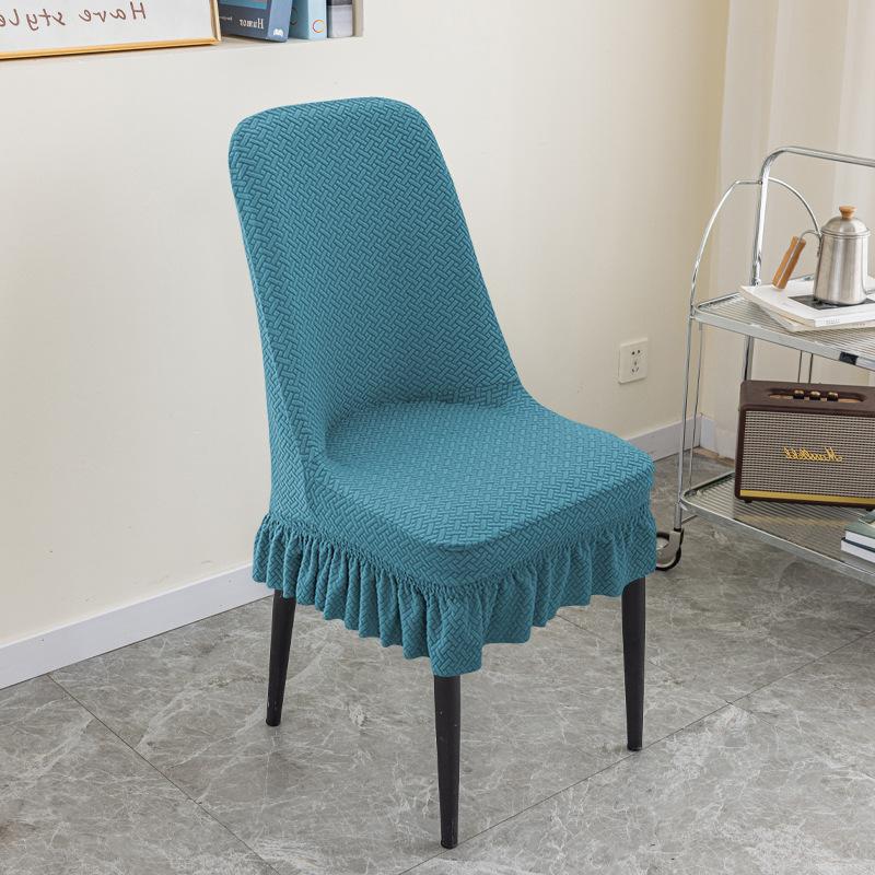 Jacquard Polar Fleece Chair Cover Thickened One-piece Elastic Hotel Restaurant Home Chair Cover Anti-fouling Stool Cover