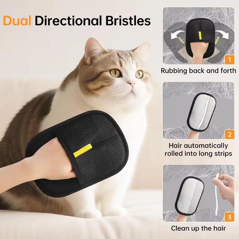 Static Pet Hair Removal Gloves Dog Cat Grooming Deshedding Gloves Multi Surface Brush For Sofa Carpet Clothes Pet Cleaning Tool