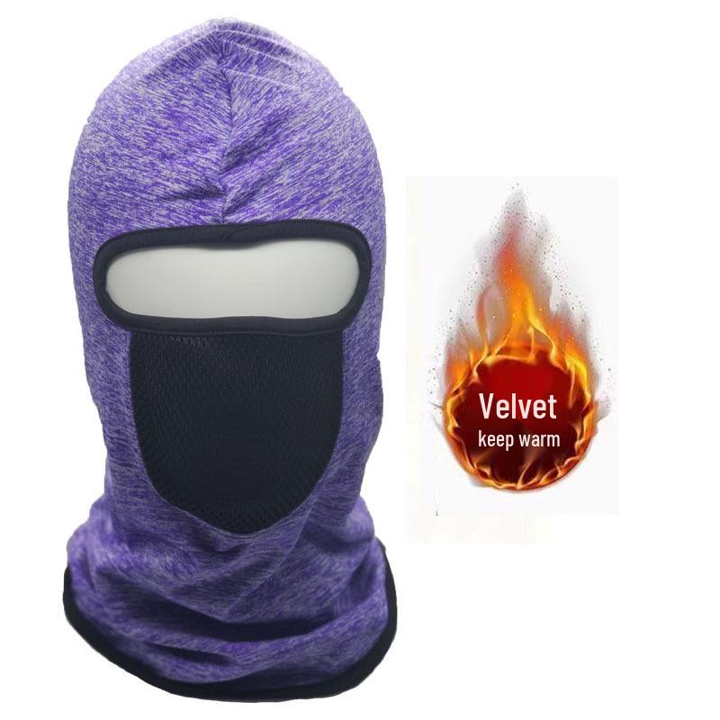 Winter Sports Plus Velvet Balaclava: Warm, Breathable, Elastic Face Mask with Nose & Mouth Opening, Windproof Helmet Liner Hat