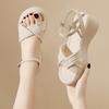 Women's new thick-soled mid-heel versatile fashion soft-soled lightweight summer Roman wedge heel with sandals