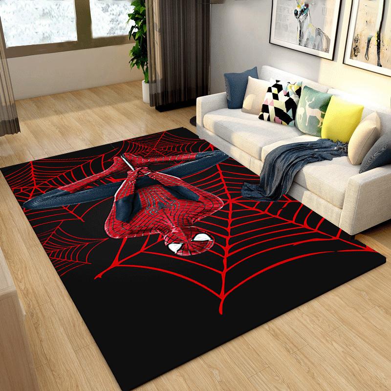 1pc Spider-Man Pattern Area Rug Soft Flannel Floor Mat for Living Room,Office,Bedroom and Carpet,Sofa Coffee Table Floor Mat