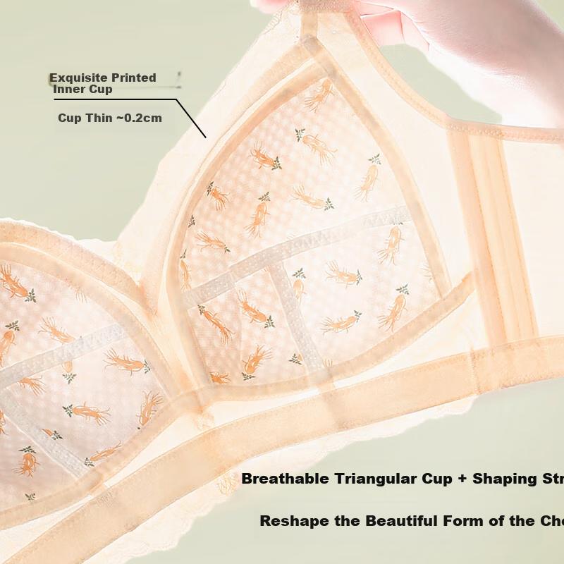 GRACEWELL Reggiseno Estivo in Pizzo Ultra-Sottile per Seno Abbondante, Effetto Minimizzante, Push-Up, Supporto Laterale e Sollevamento del Seno per Reggiseni Sottili Taglie Forti da Donna