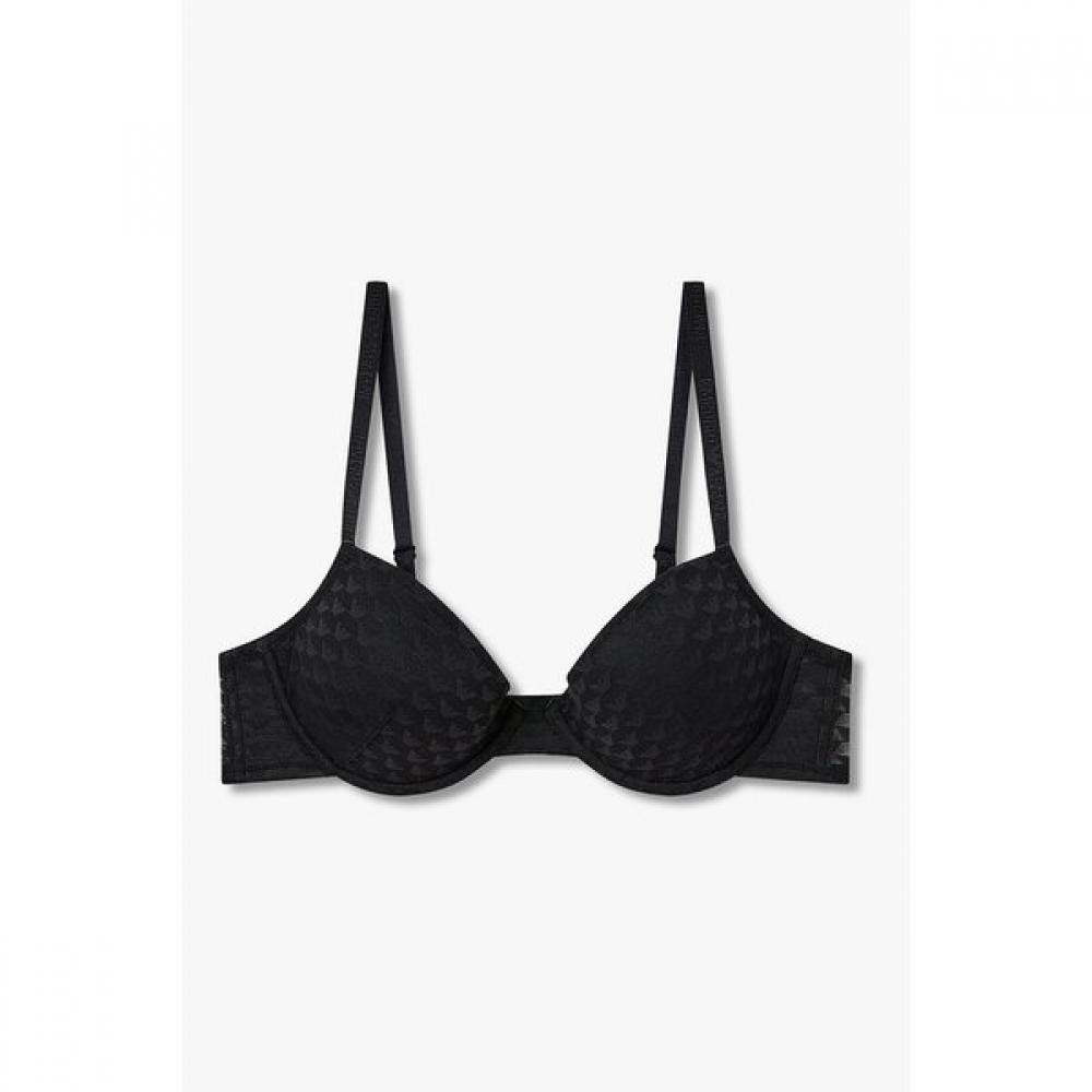 Emporio Armani Женский бюстгальтер с сеткой и узором  Орел , съемный пуш-ап 0825385523 80C