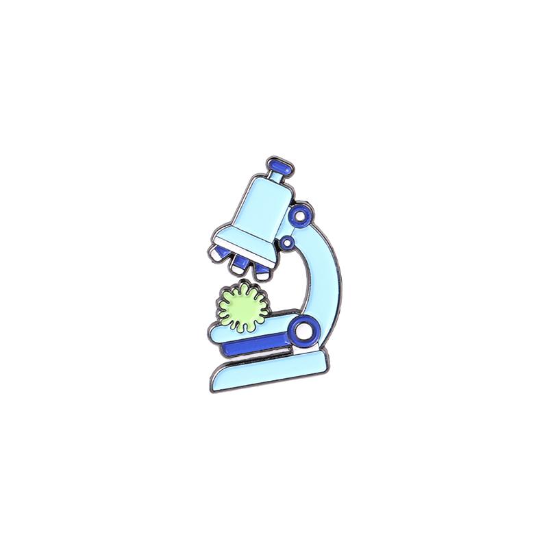 KettenEmaille-Pins Benutzerdefinierte Wissenschaftliche Brosche Anstecknadel Tasche Cartoon Schmuck Geschenk für Freunde Becher Mikroskop Gen