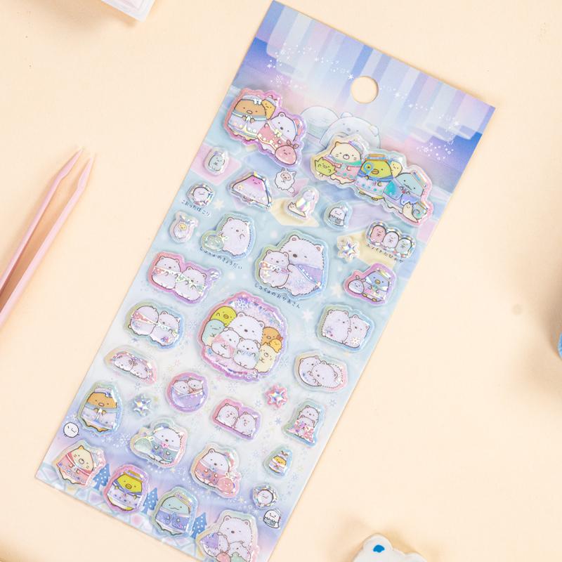 Cute Sumikko Gurashi 3D Stickers 2-Pcs - Puffy Scrapbooking Decor for DIY Journal School Stationery & Gifts