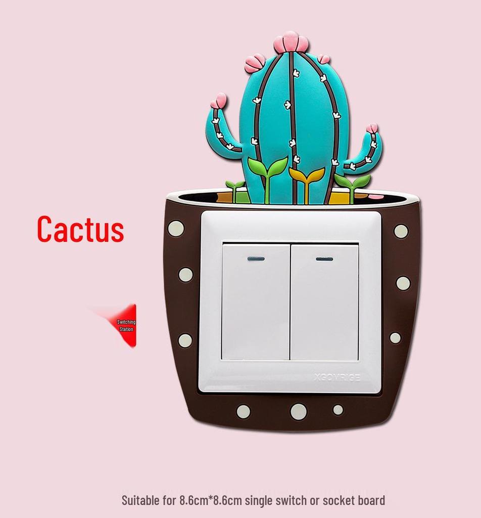 Luminous 3D Succulent Soft Rubber Switch Cover & Wall Decoration