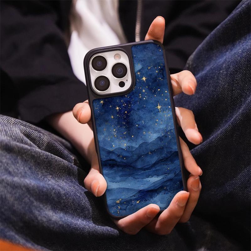 Shanhai Starry Sky is suitable for iPhone16/17 mobile phone case 15pro matte PC13 large hole 14 personality 12 men's and women's models
