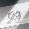 Stylish Korean Circle Earrings with Zirconia Crystals for Men and Women