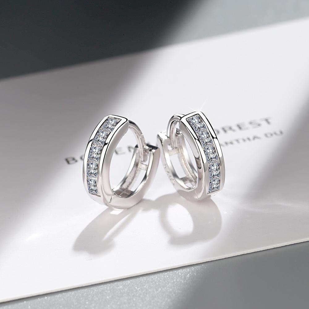 Stylish Korean Circle Earrings with Zirconia Crystals for Men and Women