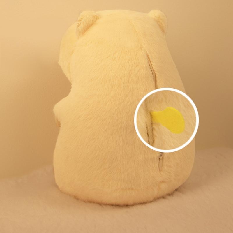 Kinder Plüsch Wecker mit Capybara-Thema und einstellbarer Helligkeit Nachtlicht 2 Alarme Schlummerfunktion USB-wiederaufladbar