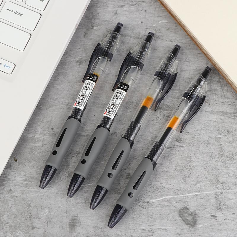 4Pcs Retractable Gel Pens Set Black/Red/Blue/Dark Blue Ink Ballpoint For Writing Refills Office School Supplies Stationery