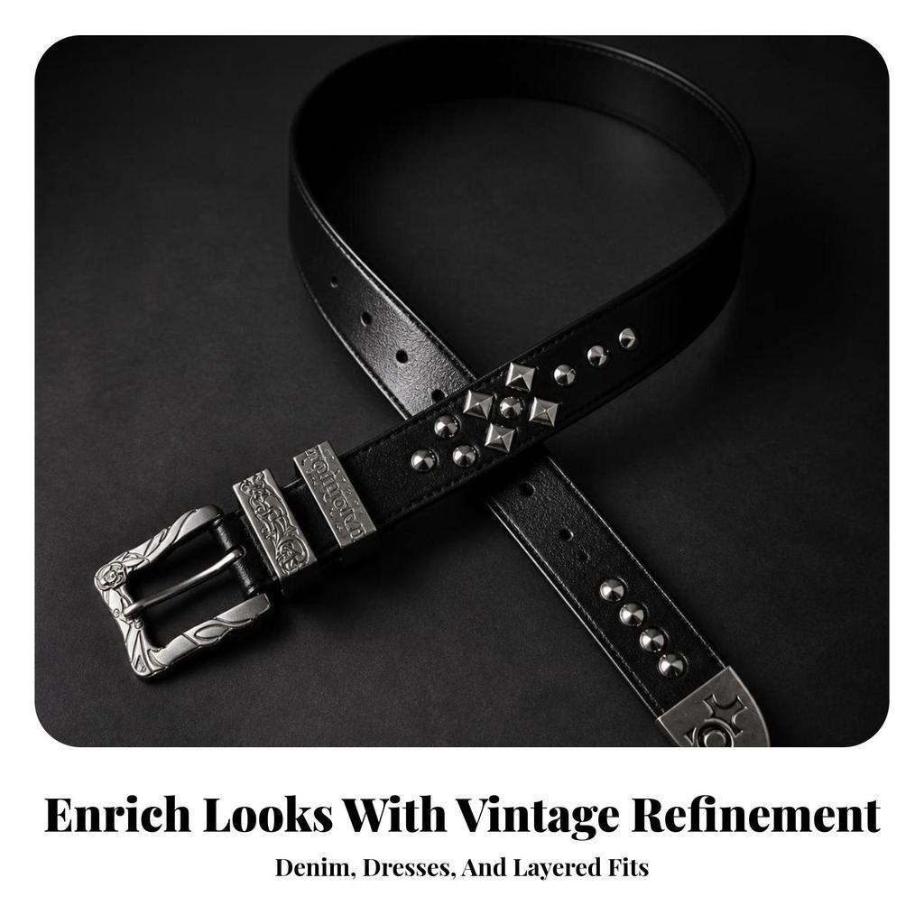 Studded Belt Punk Accessory Streetwear for Jeans
