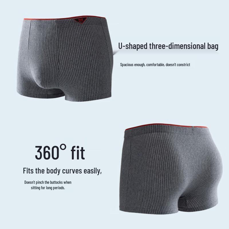 Maoren Men's 10A Antibacterial Pure Cotton Boxer Briefs